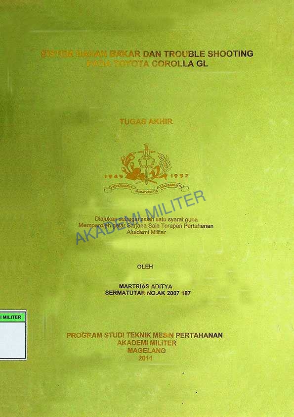 SISTEM BAHAN BAKAR DAN TROUBLE SHOOTING PADA TOYOTA COROLLA GL